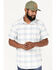 Brixton Men's Charter Plaid Short Sleeve Button Down Shirt, Blue, hi-res