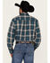 Image #4 - Cinch Men's Plaid Print Long Sleeve Button-Down Western Shirt, Teal, hi-res