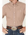RANK 45 Men's Stirrup Geo Print Long Sleeve Western Button Down Shirt , Light Red, hi-res