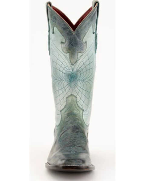 Image #3 - Ferrini Women's Glacier Butterfly Heart Shaft Western Boots - Square Toe, Teal, hi-res