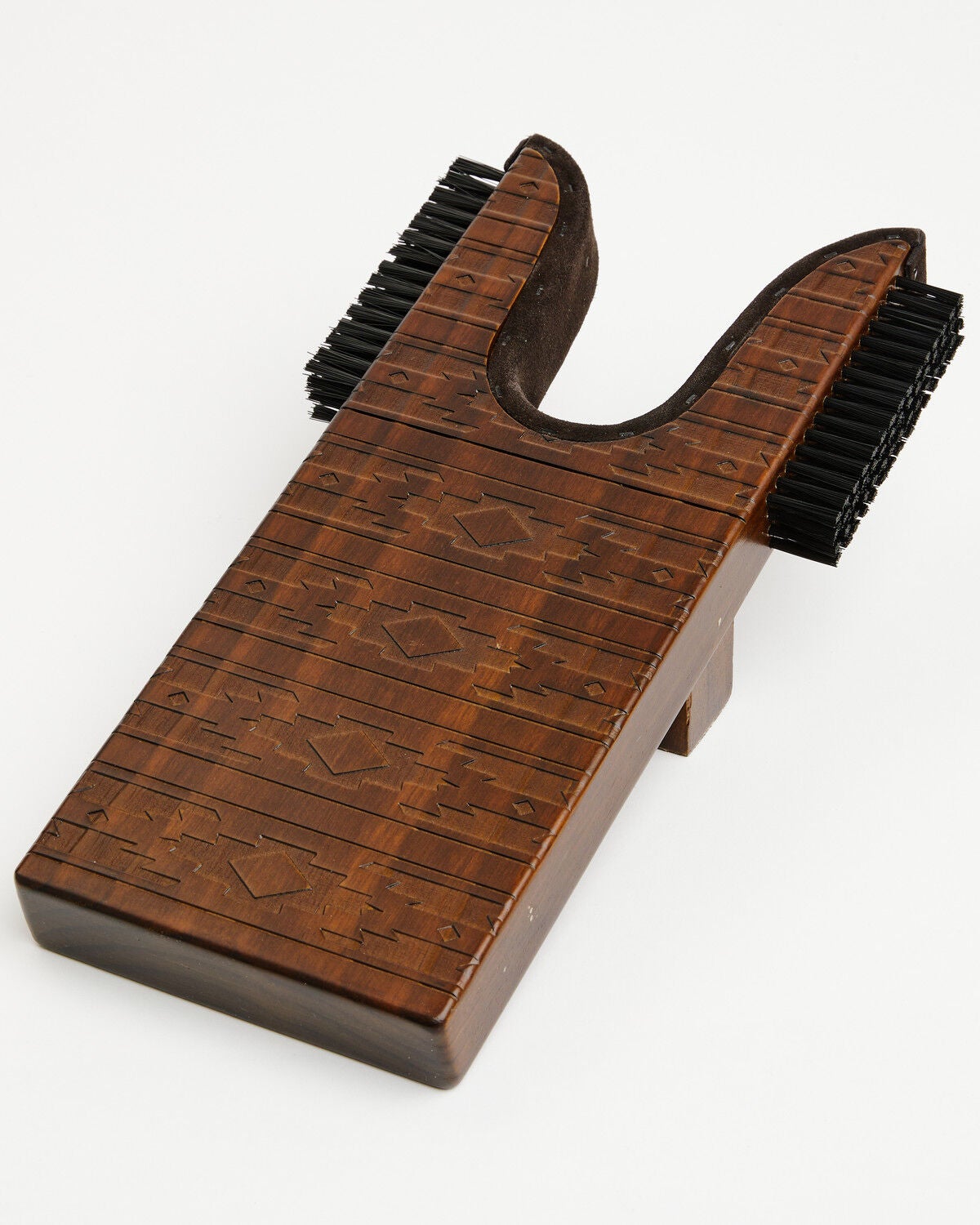 Image #1 - Boot Barn Southwestern Print Engraved Boot Jack with Scrubber, Dark Brown, hi-res