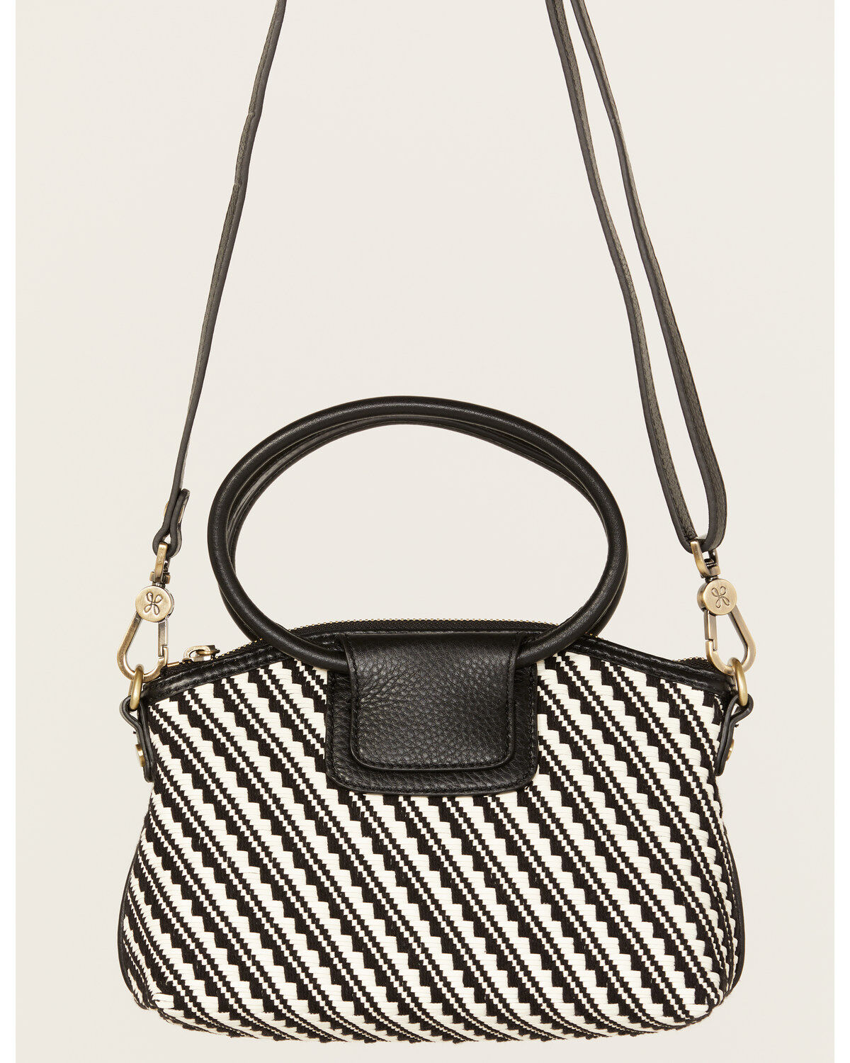 Image #3 - Hobo Women's Sheila Top Zip Crossbody Bag, Black/white, hi-res