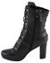 Image #4 - Milwaukee Leather Women's Block Heel Lace Front Boots - Round Toe, Black, hi-res