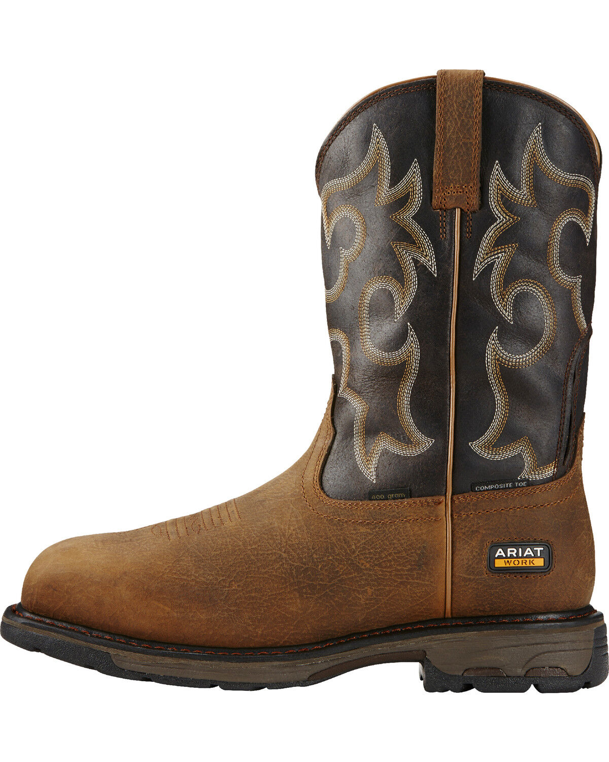 Image #2 - Ariat Men's WorkHog® H2O 400g Cowboy Work Boots - Composite Toe, Brown, hi-res