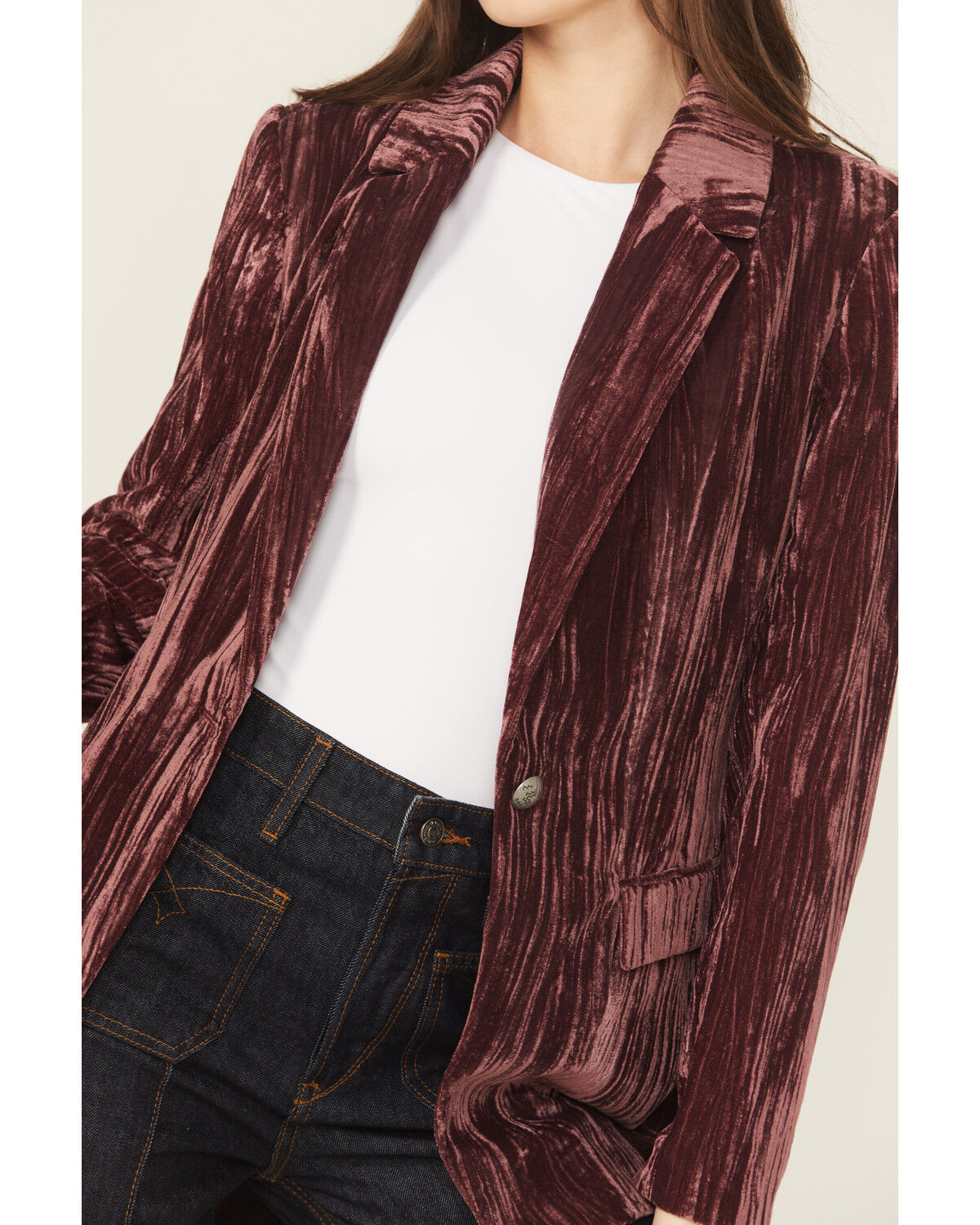 Image #3 - Ariat Women's Velvet Aura Blazer, Wine, hi-res