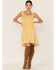 Miss Me Women's Embroidered Southwestern Floral Print Mini Dress, Mustard, hi-res