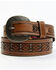 Image #1 - Red Dirt Hat Co. Men's Ivory Underlay Tooled Leather Belt, Brown, hi-res