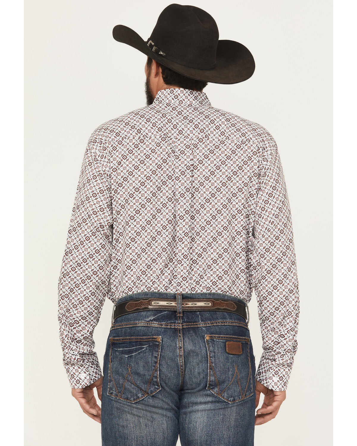 Image #4 - Cinch Men's Geo Print Long Sleeve Button-Down Western Shirt, White, hi-res