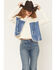 Image #1 - Fornia Women's Boot Barn Exclusive Sherpa Horseshoe Denim Vest, Cream, hi-res