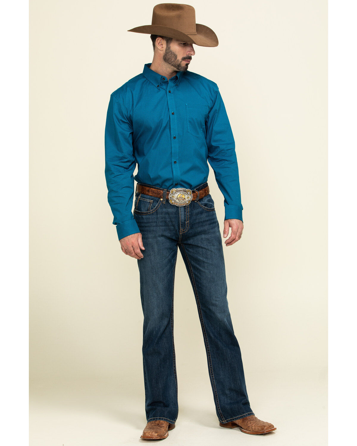 Image #6 - Cody James Core Men's Ringfield Micro Geo Print Long Sleeve Western Shirt, , hi-res