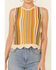 Wishlist Women's Mustard Stripe Sweater Knit Tank Top  , Mustard, hi-res