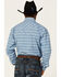 Image #2 - Rough Stock By Panhandle Men's Horizontal Dobby Stripe Long Sleeve Pearl Snap Western Shirt, Blue, hi-res