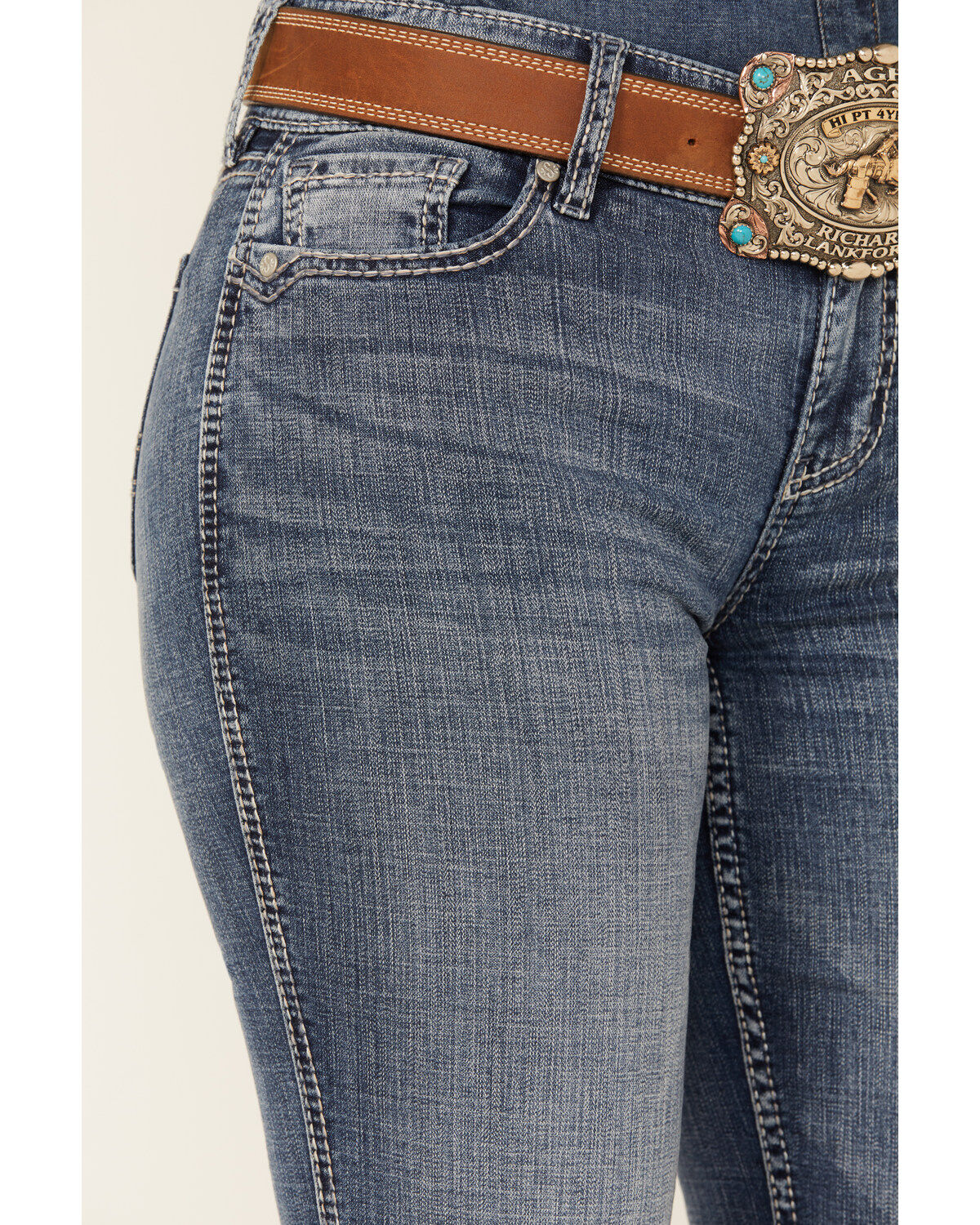Product Name:  Shyanne Women's Silverton Shay Medium Wash Mid Rise Bootcut Stretch Riding Jeans