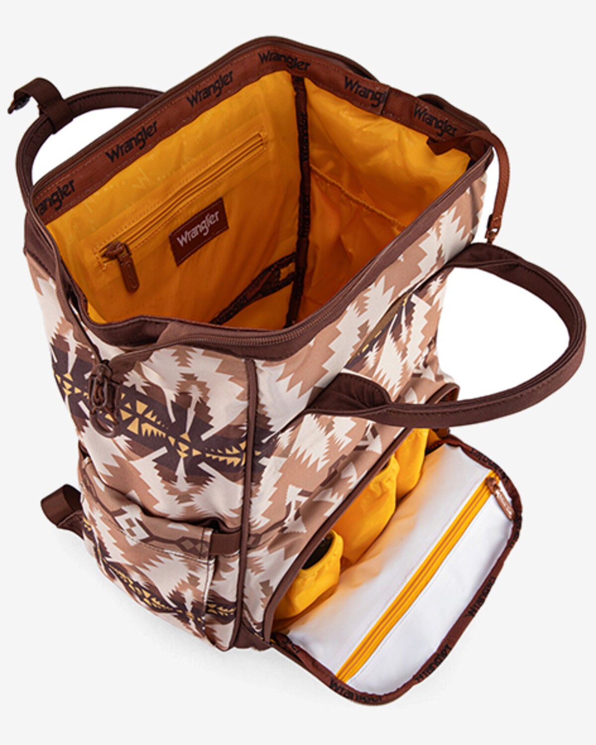 Image #3 - Wrangler Women's Southwestern Print Canvas Backpack, Tan, hi-res