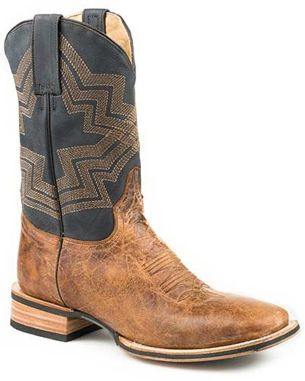 Image #1 - Stetson Men's Goddard Waxy Vamp Western Boots - Broad Square Toe, Brown, hi-res