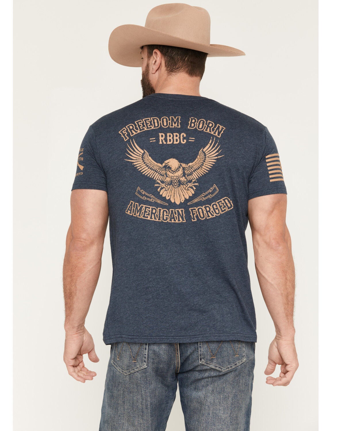 Grunt Style Men's American Forged Short Sleeve Graphic T-Shirt - Big, Navy, hi-res