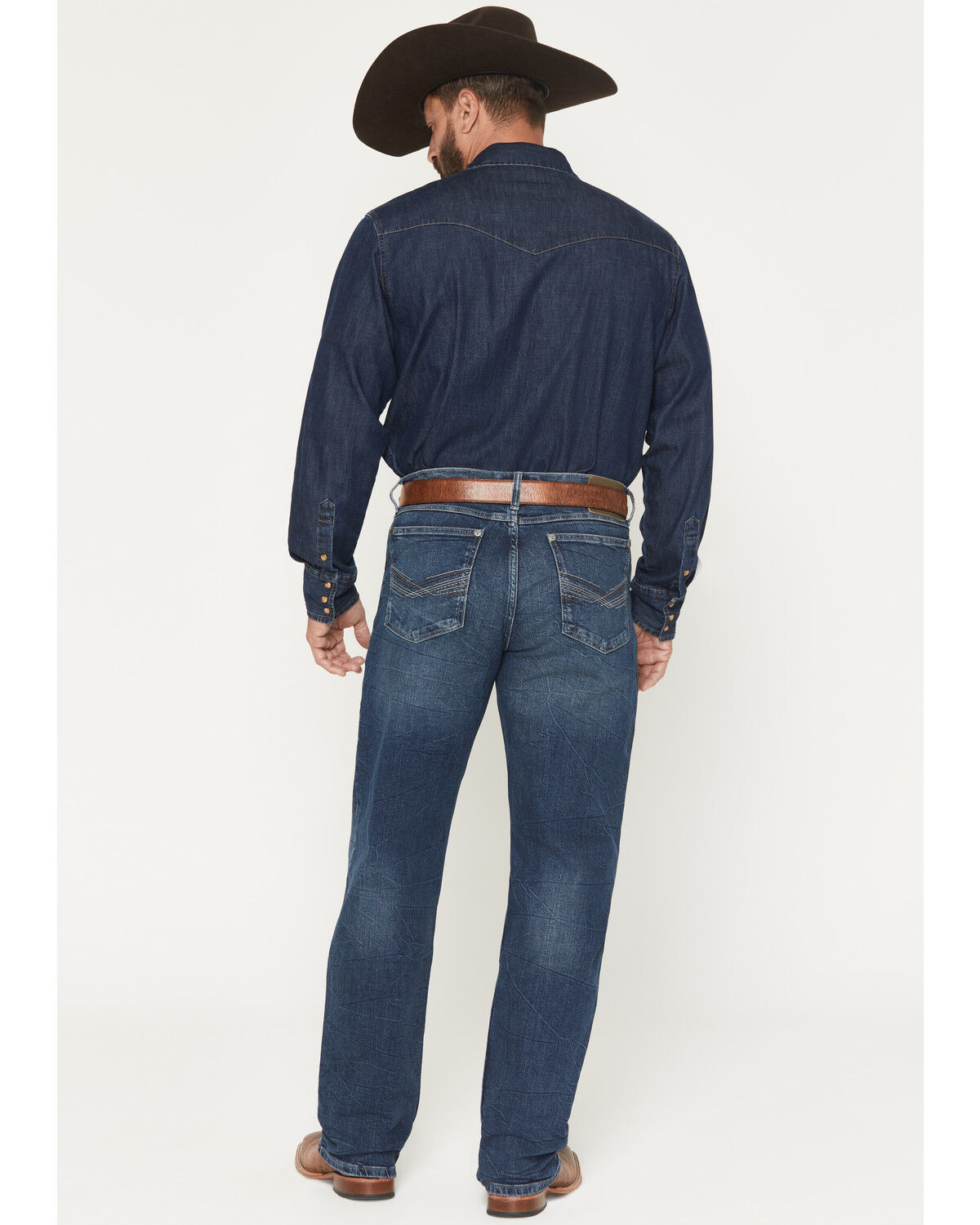 Image #3 - Wrangler Men's 20X Dark Wash Relaxed Fit Straight Stretch Denim Jeans, Dark Wash, hi-res