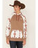 Image #1 - Hooey Women's Boot Barn Exclusive Southwestern Print Contrast Hoodie, Cream, hi-res