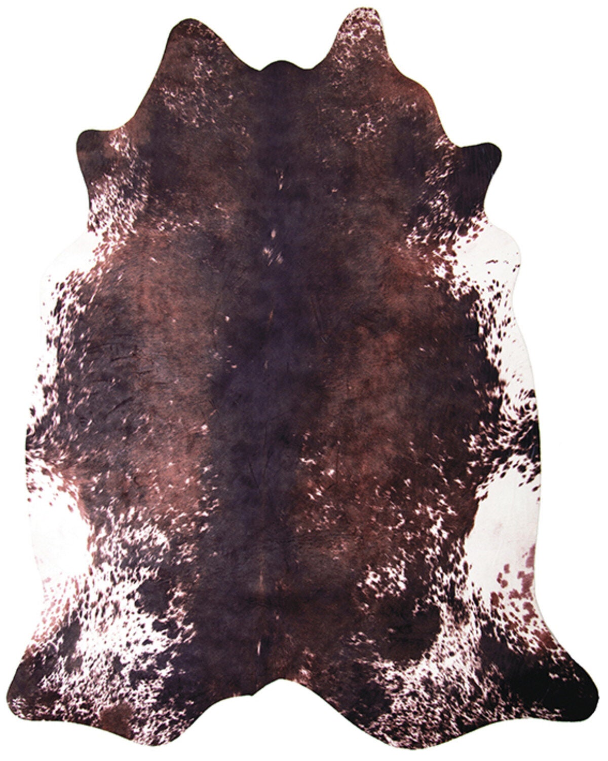 Carstens Home Small Faux Cowhide Tri-color Rug, Brown, hi-res