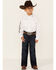Roper Boys' Logo Long Sleeve Snap Front Western Shirt , White, hi-res