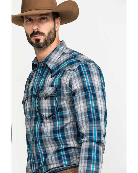 Image #3 - Cody James Men's Stallion Small Plaid Print Long Sleeve Western Shirt , , hi-res
