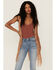 Panhandle Women's Crochet Fringe Vest, Brown, hi-res