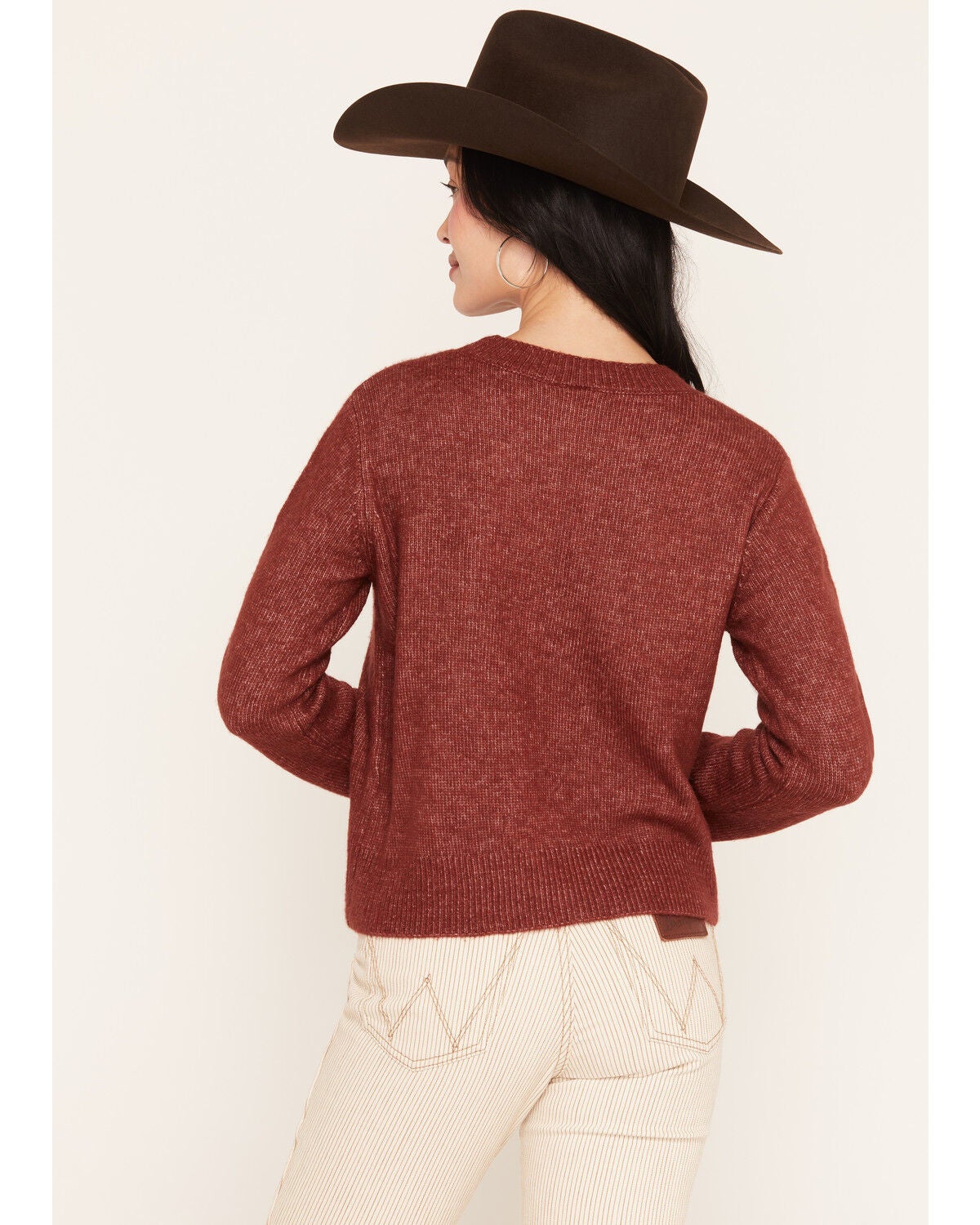 Image #4 - White Crow Women's Darlin Stitch Sweater, Burgundy, hi-res