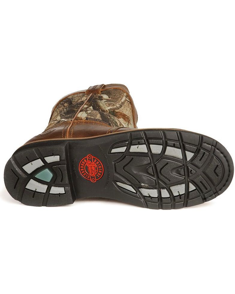 justin men's waterproof composite toe camo work boots