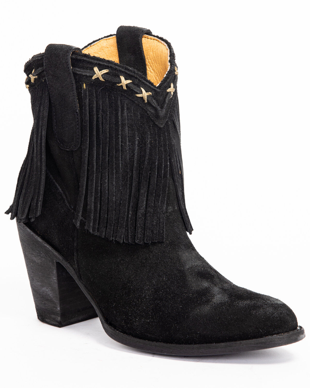 ladies black western ankle boots