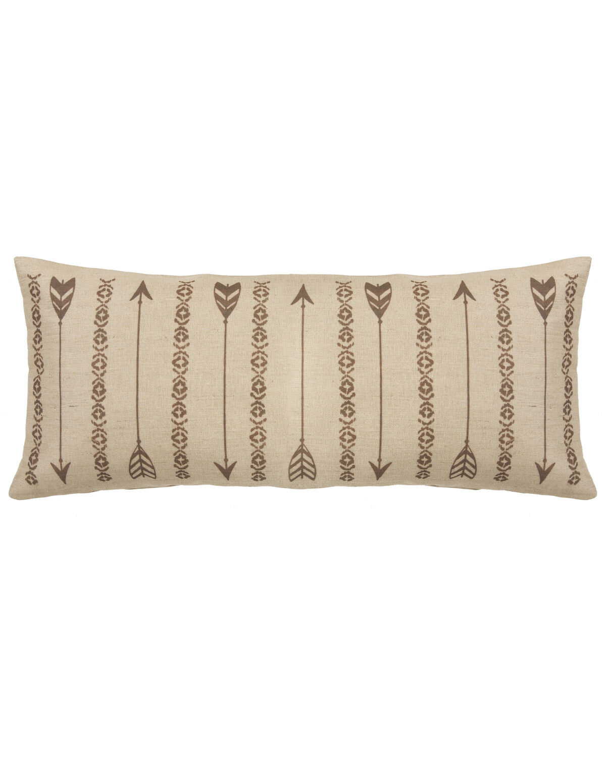 Image #1 - HiEnd Accents Long Rectangles And Arrows Burlap Pillow, Tan, hi-res