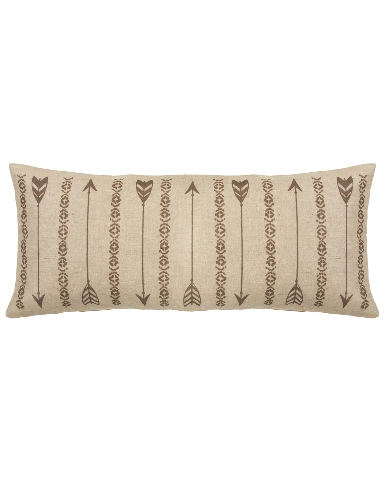 Image #1 - HiEnd Accents Long Rectangles And Arrows Burlap Pillow, Tan, hi-res