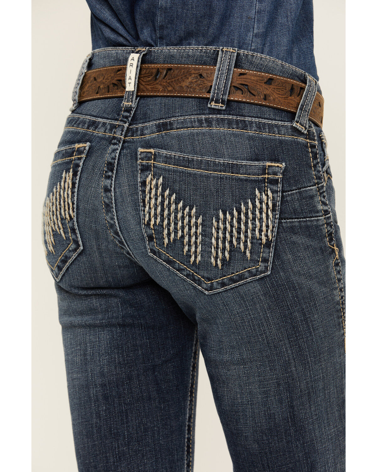 Image #2 - Ariat Women's R.E.A.L Dark Wash Perfect Rise Haylan Bootcut Jeans, Dark Wash, hi-res