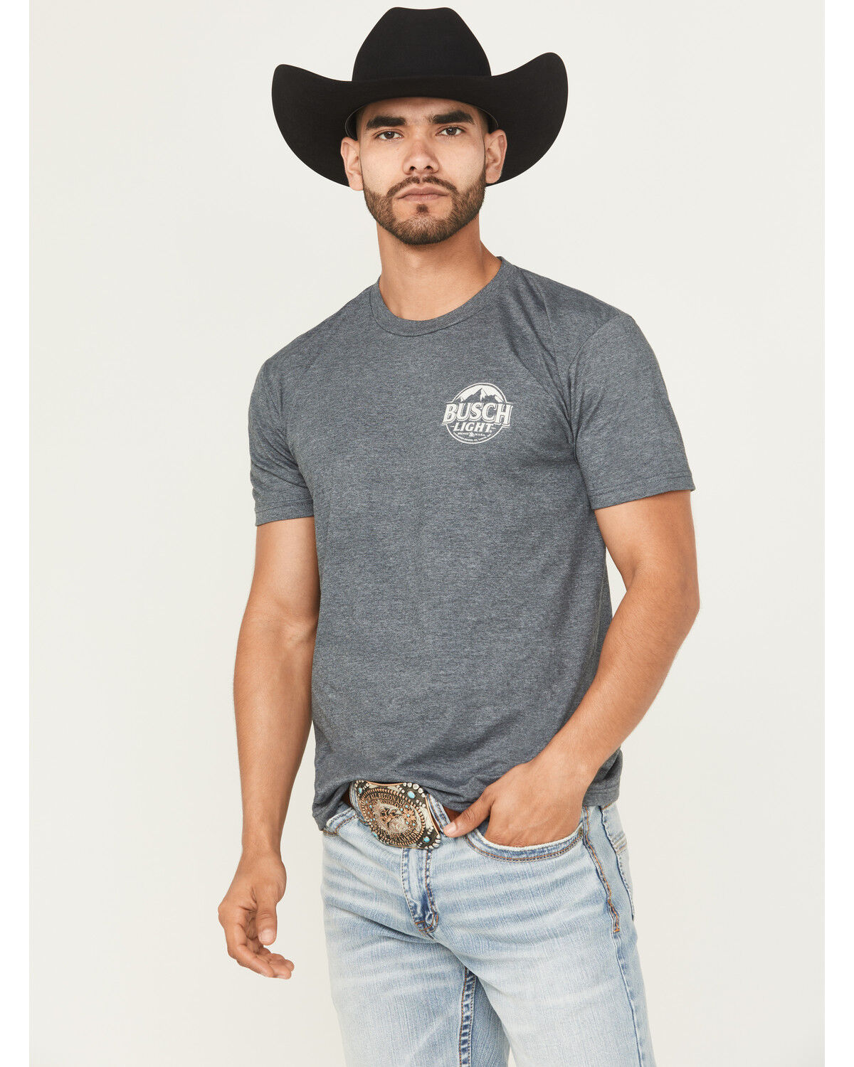 Image #2 - Buckwear Men's Busch Desert Beer Short Sleeve Graphic T-Shirt, Dark Grey, hi-res