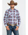 Image #1 - Wrangler Retro Men's Ombre Large Plaid Long Sleeve Western Shirt , , hi-res