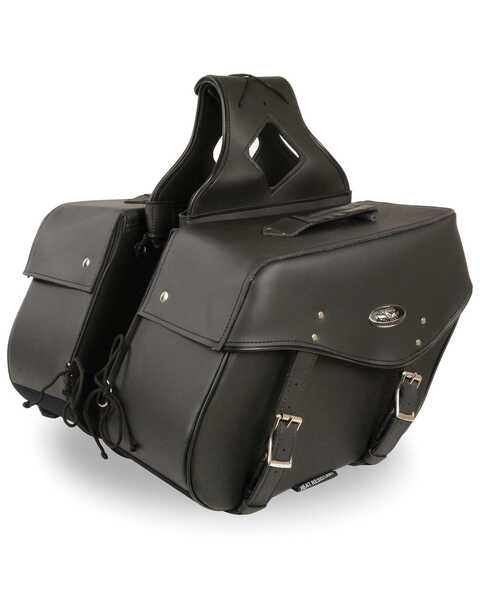 Image #1 - Milwaukee Leather Large Zip-Off Throw Over Saddle Bag, Black, hi-res