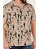 Cinch Men's Camp Tumbleweed Cactus Skull Short Sleeve Button Down Western Shirt, Beige/khaki, hi-res