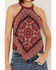 Image #3 - Shyanne Women's Bandana Print Halter Graphic Tank, Brick Red, hi-res