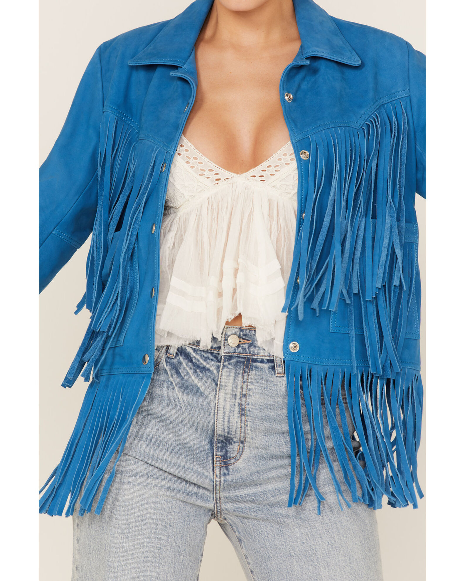 Product Name Understated Leather Women's Leather Fringe Jacket