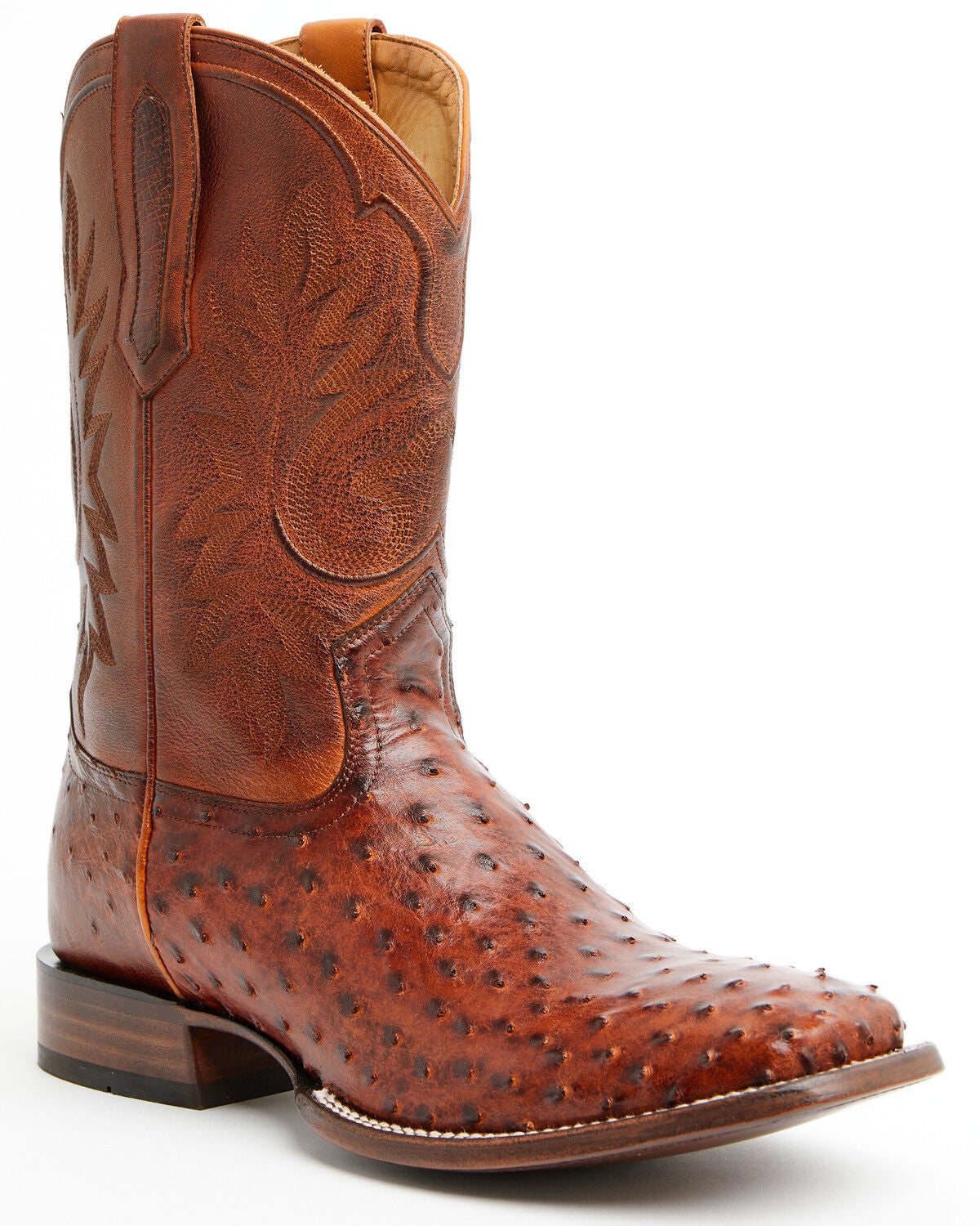 Cody James Black 1978&reg; Men's The Hayward Exotic Full Quill Ostrich Western Boots - Broad Square Toe, Cognac, hi-res