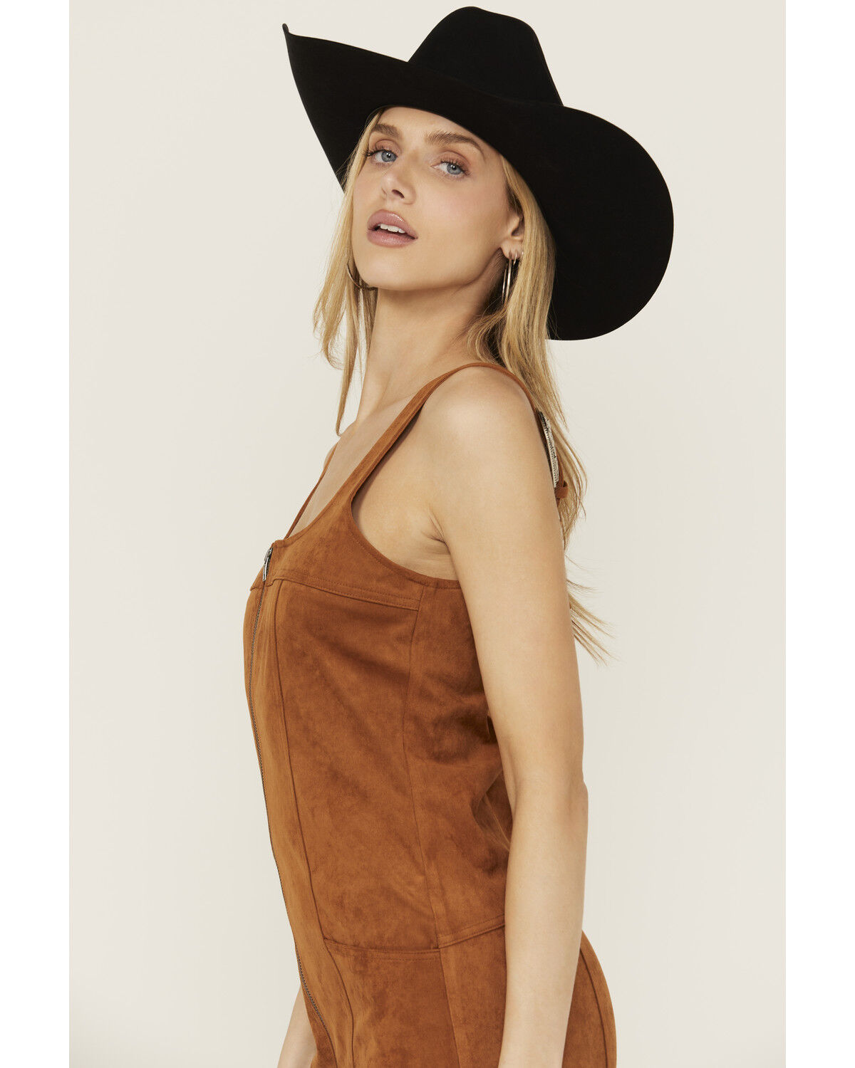 Image #2 - Blue B Women's Faux Suede Square Neck Mini Dress, , hi-res