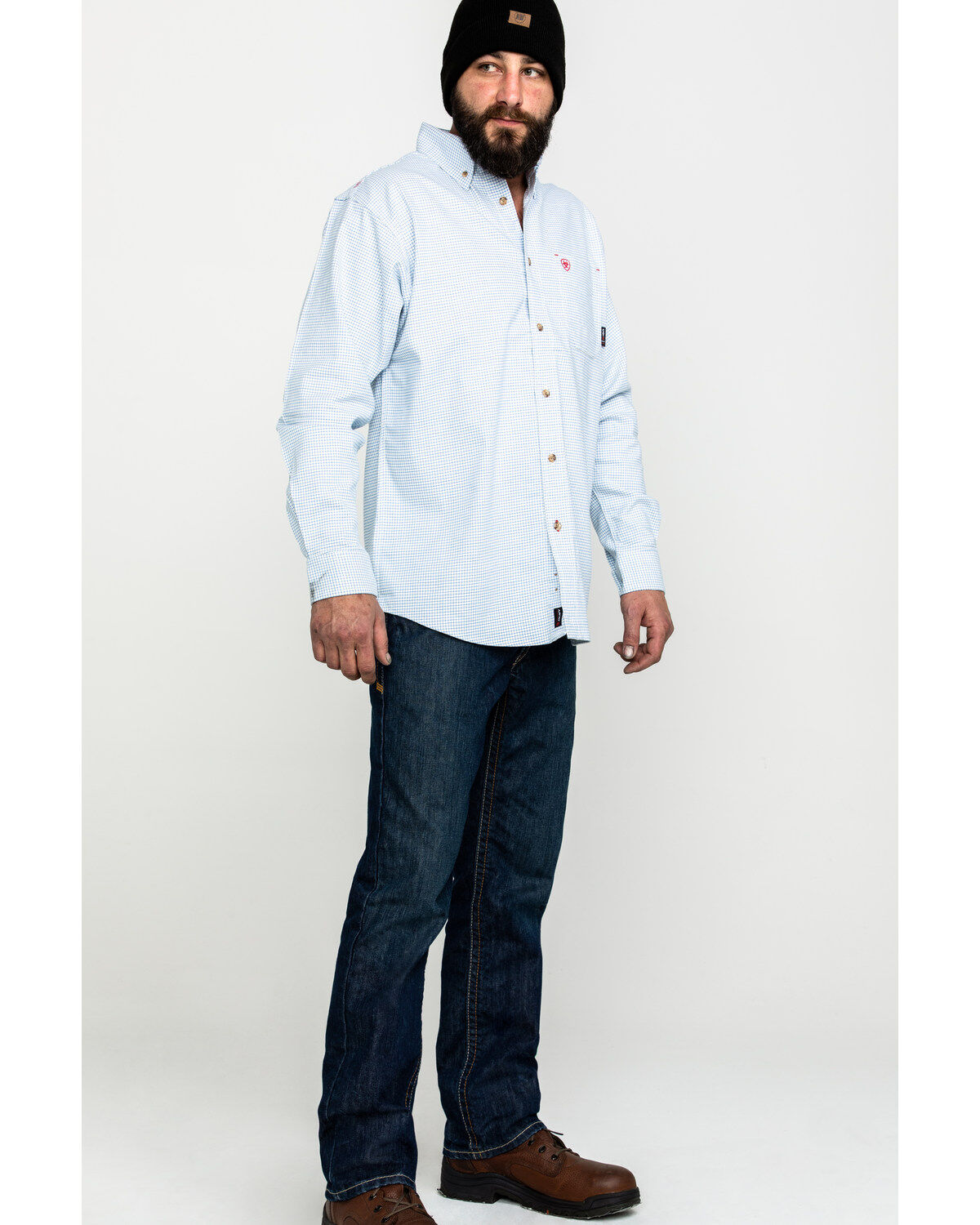 Image #6 - Ariat Men's FR Solid Durastretch Long Sleeve Work Shirt - Big, , hi-res