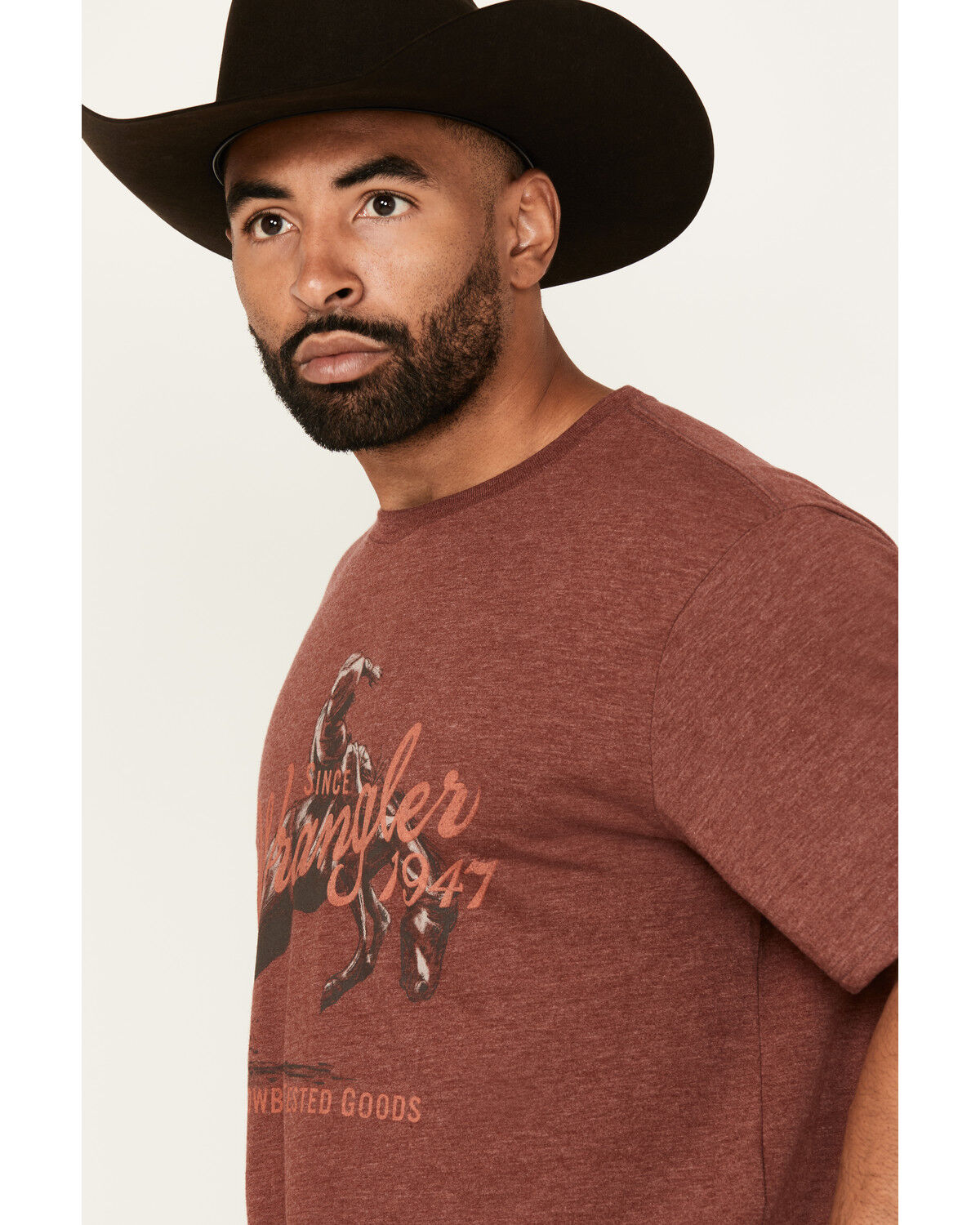 Image #2 - Wrangler Men's Cowboy Short Sleeve Graphic T-Shirt, Burgundy, hi-res