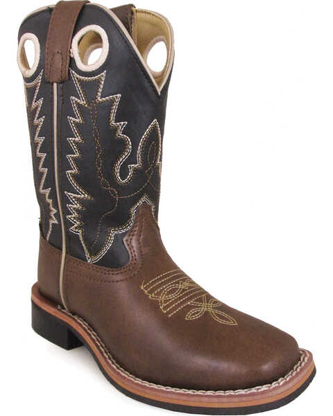 Smoky Mountain Boys' Blaze Kid Western Boot - Broad Square Toe, Brown, hi-res