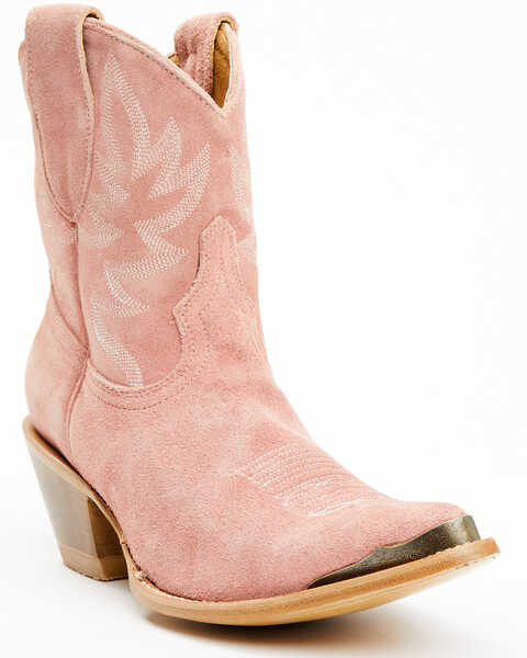 Idyllwind Women's Wheels Suede Fashion Western Booties - Medium Toe , Pink, hi-res