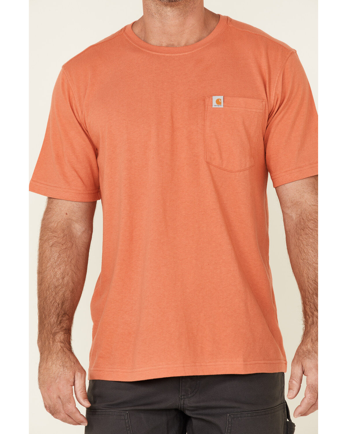 Image #3 - Carhartt Men's Red Clay Solid Relaxed Short Sleeve Work T-Shirt , , hi-res