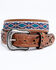 Image #1 - Cody James Men's Multicolor Cross Stitch Western Belt, Chocolate, hi-res