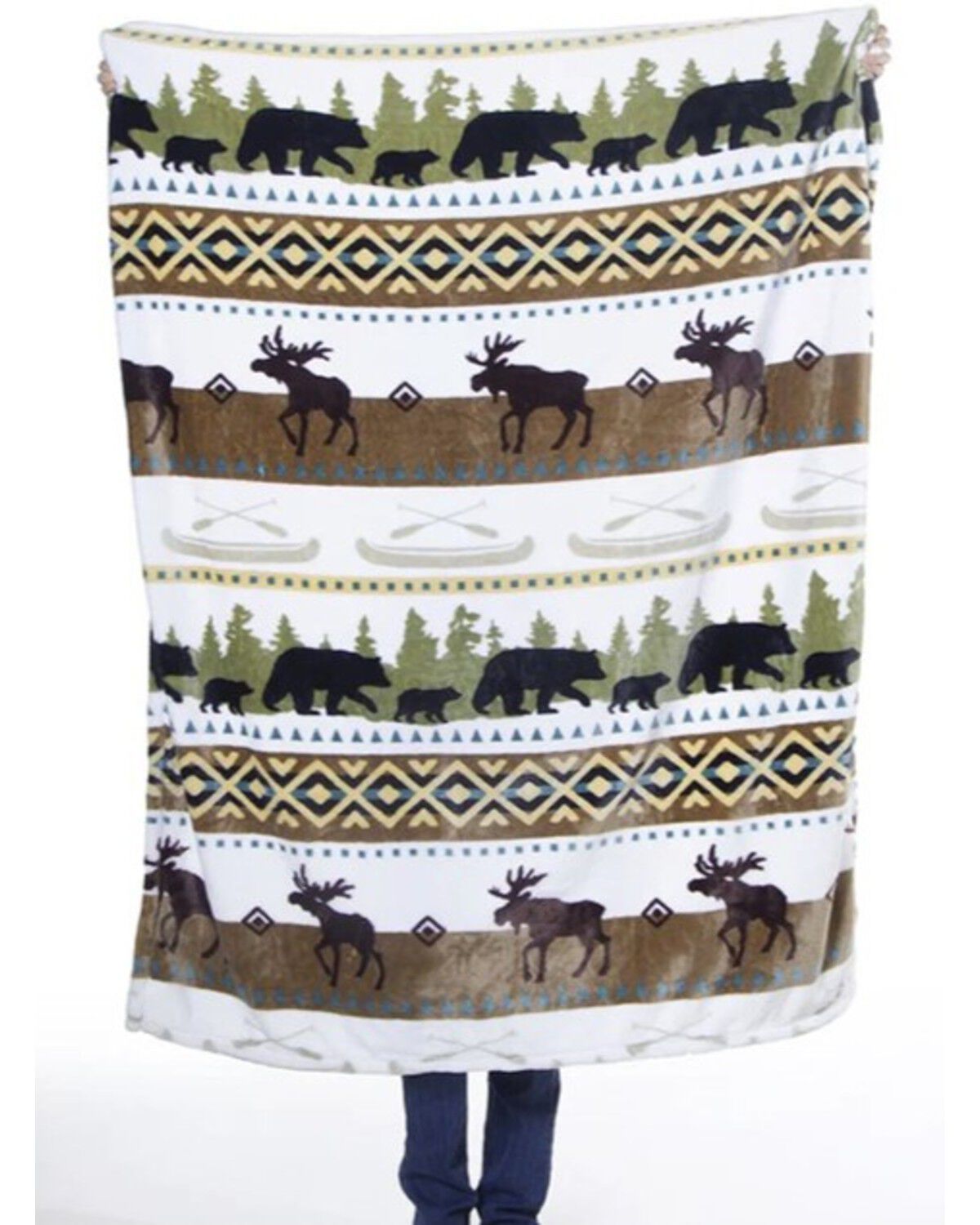 Image #2 - Carstens Home Hidden Lake Travel Blanket, Green, hi-res