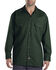 Image #1 - Dickies Men's Solid Twill Button Down Long Sleeve Work Shirt, Hunter Green, hi-res