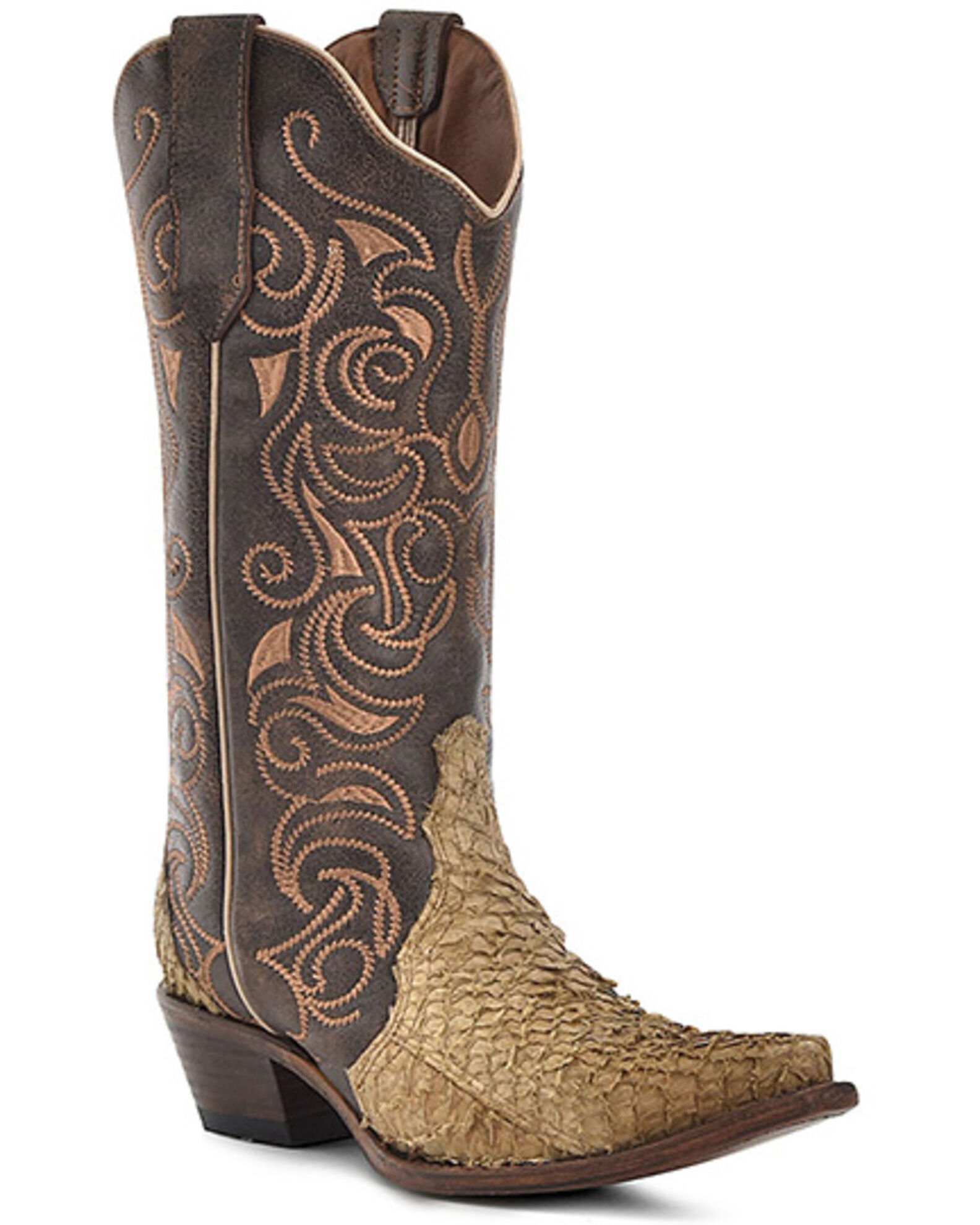 Circle G Women s Exotic Fish Western Boots Snip Toe