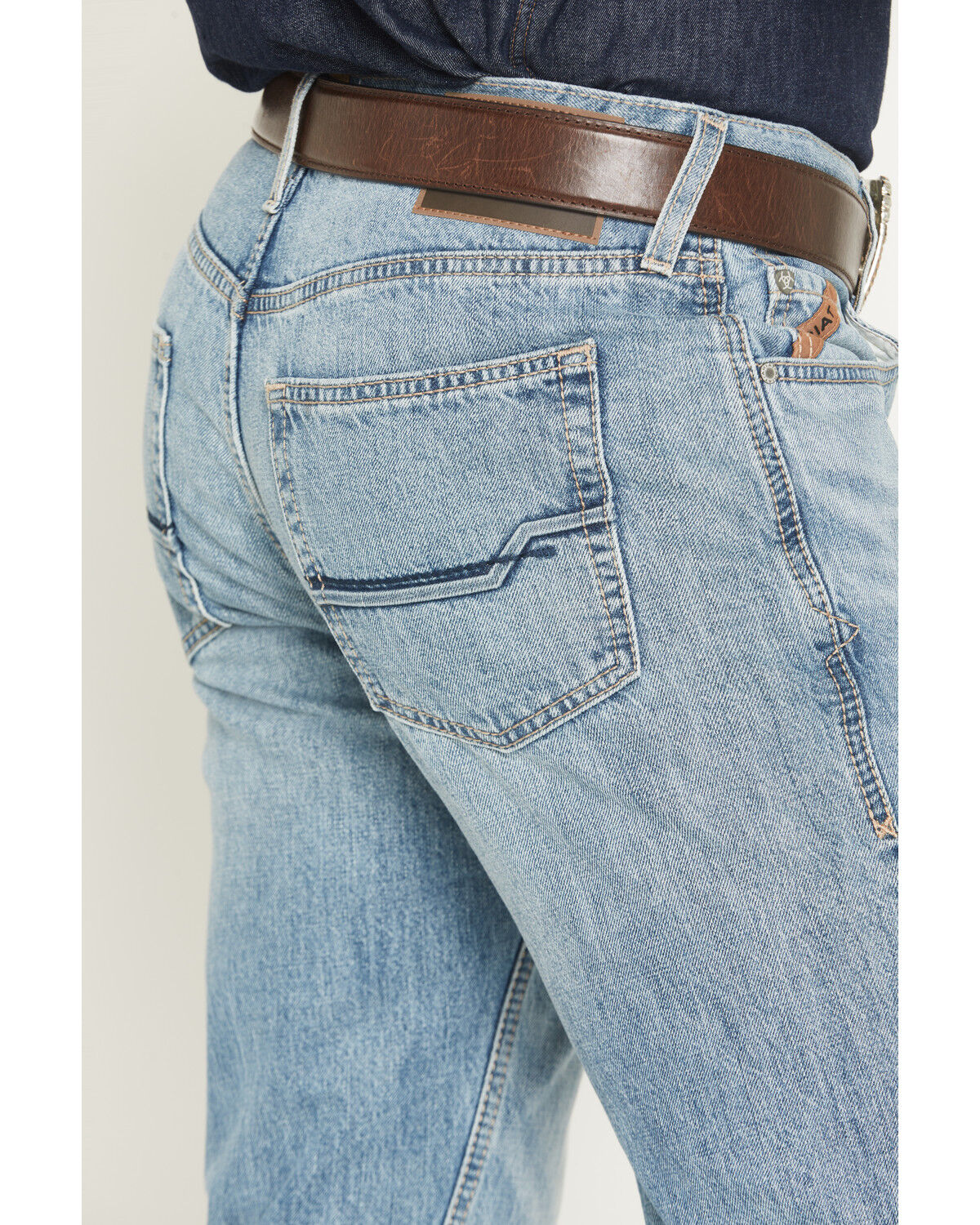 Image #4 - Ariat Men's M5 Randy Light Wash Straight Denim Jeans, Light Wash, hi-res